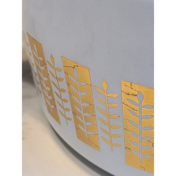 Pyrex Gourmet Promo #475 B 2.5 Qt Casserole Dish 1961 Delphite Blue Gold & lid - Picture 10 of 16